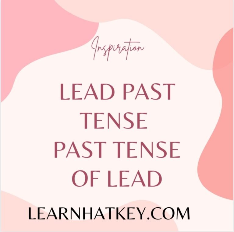 lead past tense led
