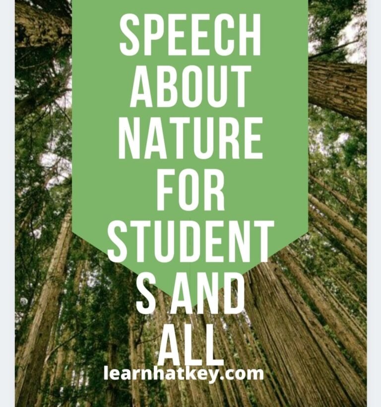 speech on nature in english